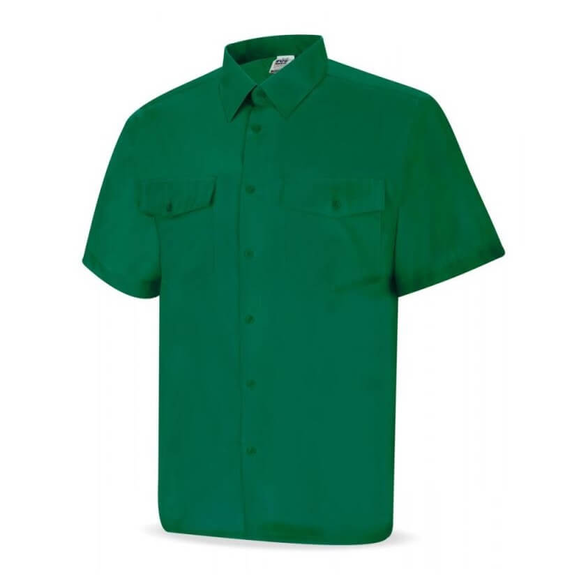 Camisa manga corta tergal verde 388-CVMC - Referencia 388CMCV